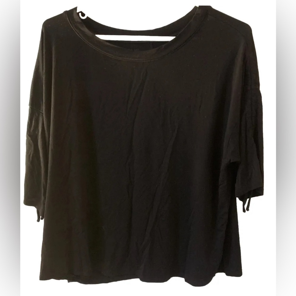 Adore Me XL Women’s Rayon Black Short Sleeve Formal Business Top Blouse Black